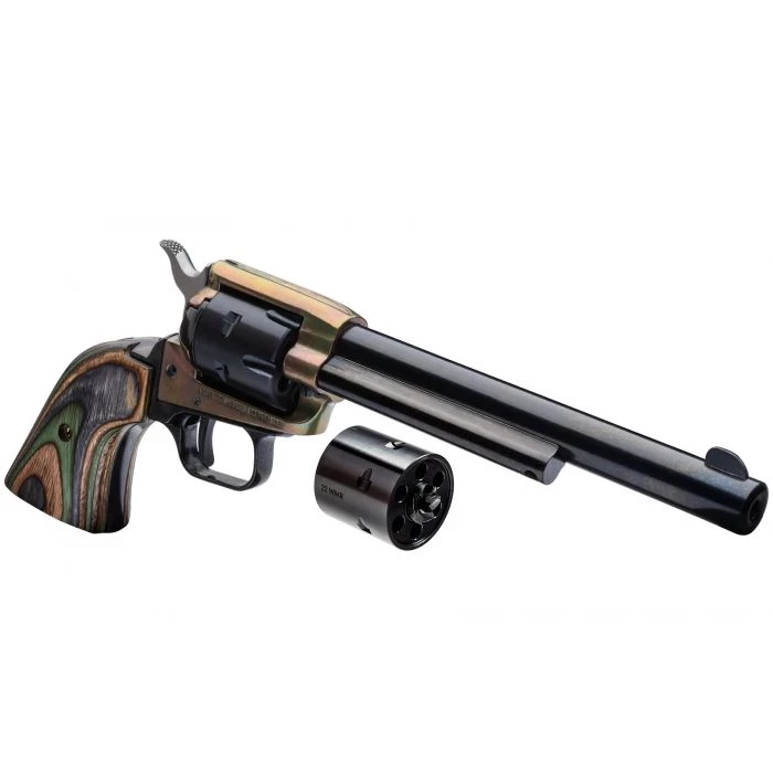 Heritage Rough Rider Revolver - Simulated Case Hardened | .22 LR / .22 WMR | 6.5" Barrel | 6rd | Camo Laminate Grips