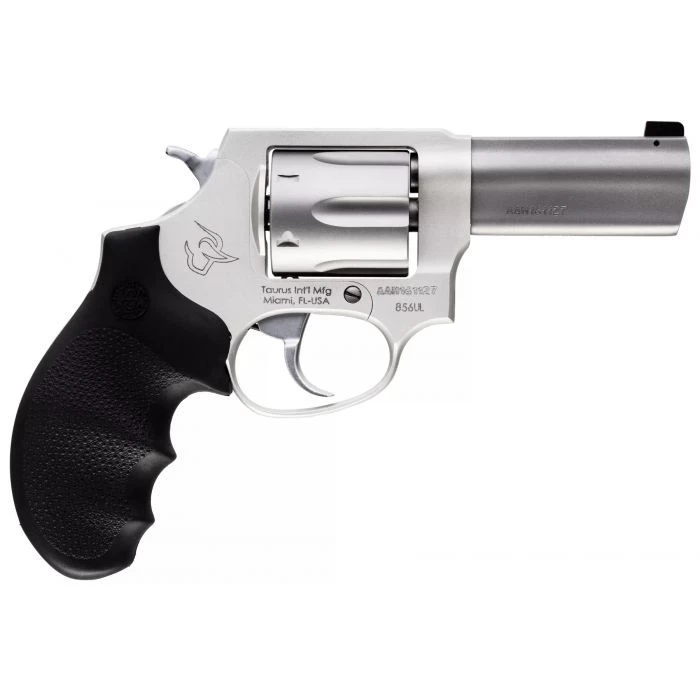 Taurus Defender 856 Ultra-Lite Revolver - Stainless Steel | 38 Spl +P | 3" Barrel | 6rd | Hogue Rubber Grip | Front Night Sight